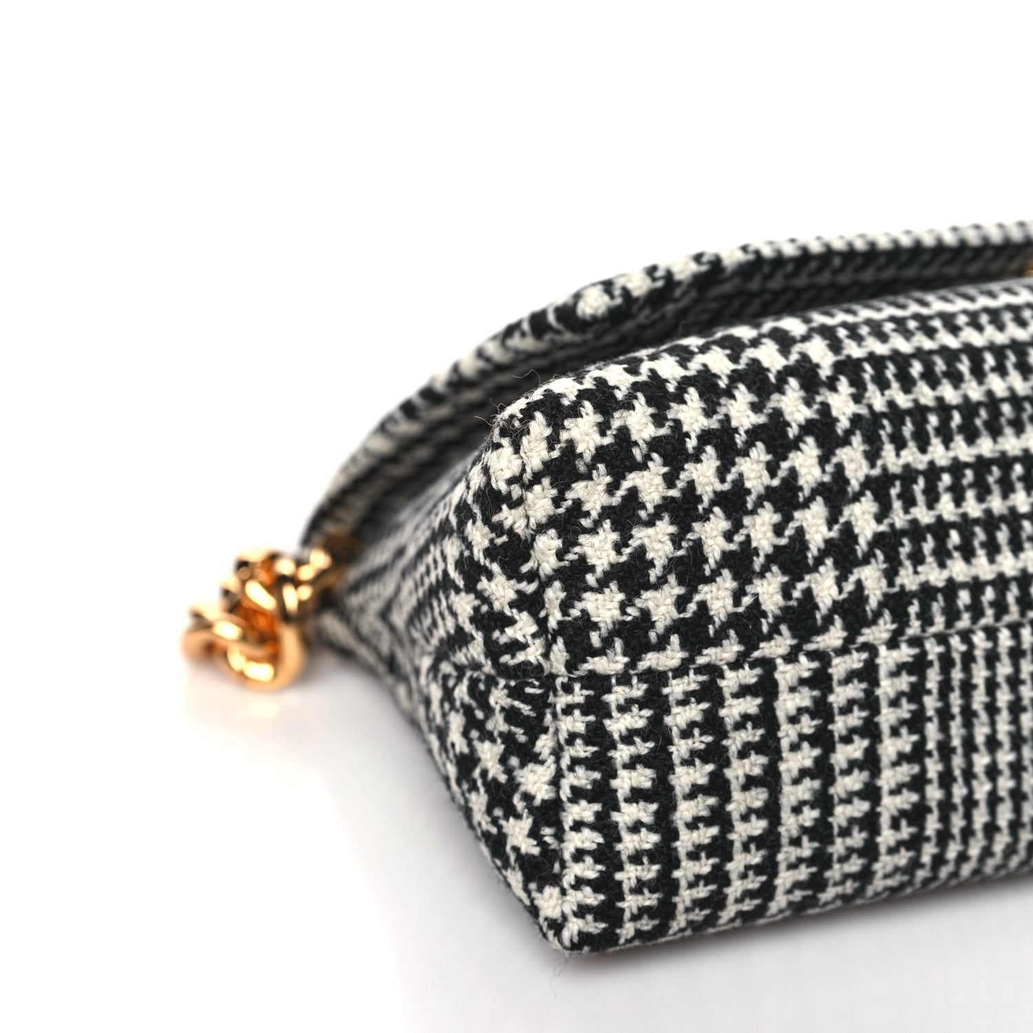 Tom Ford Houndstooth Mini Label Chain Shoulder Bag Black White 6 of 7