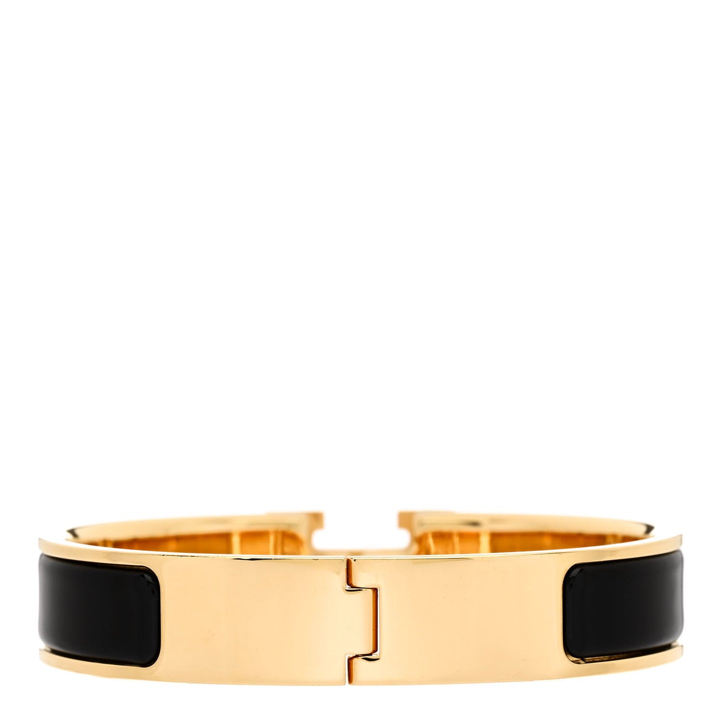 Enamel Narrow Clic Clac H Bracelet PM Black