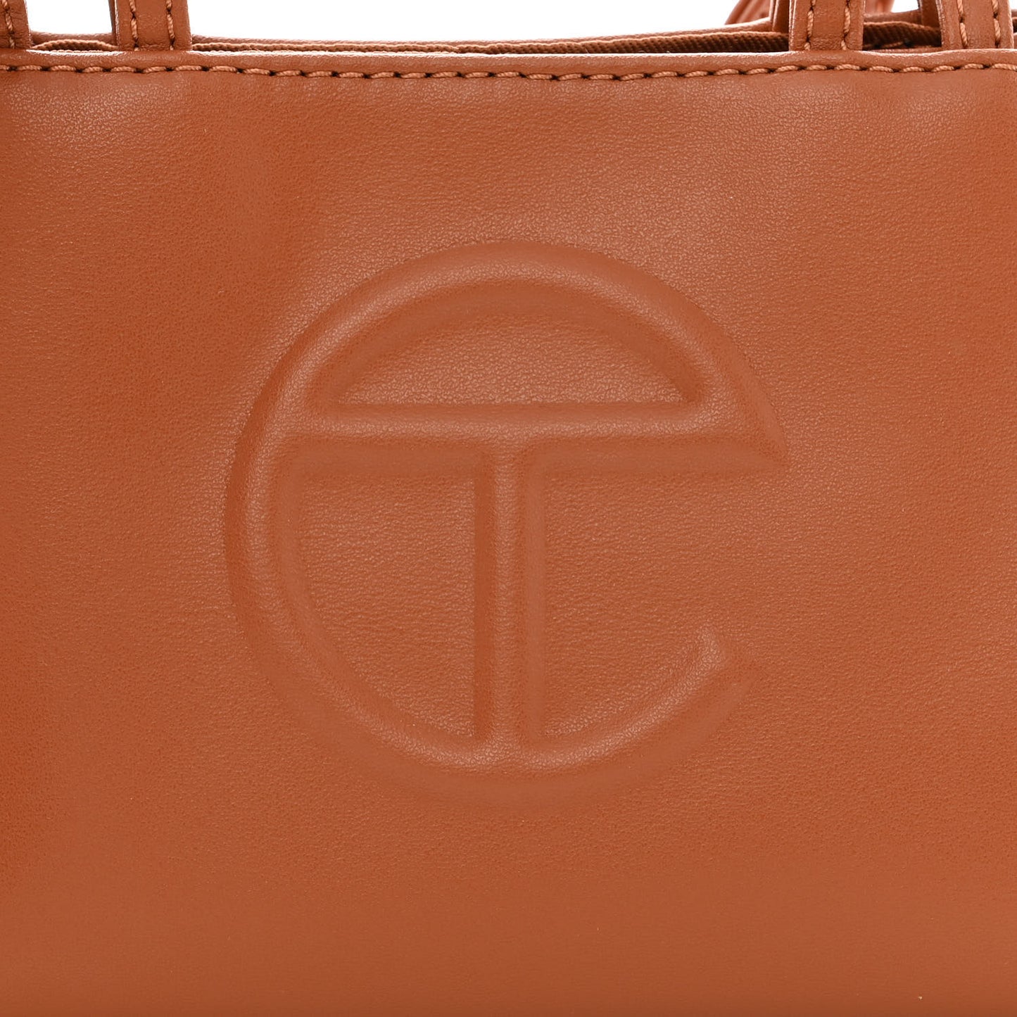 Vegan Leather Small Shopping Bag Tan