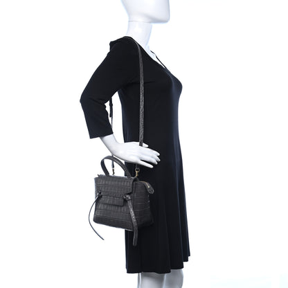 Celine Calfskin Crocodile Embossed Nano Belt Bag Grey 2 of 8