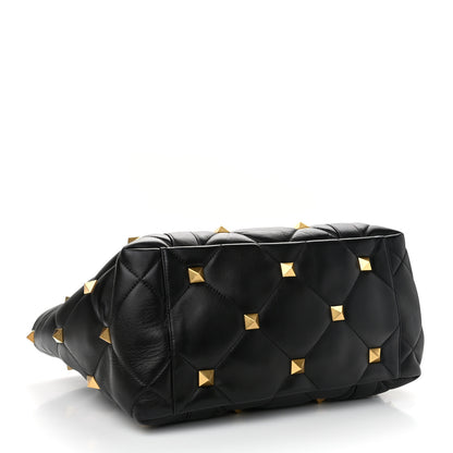 Valentino Garavani Nappa Medium Roman Stud Tote Black 4 of 10