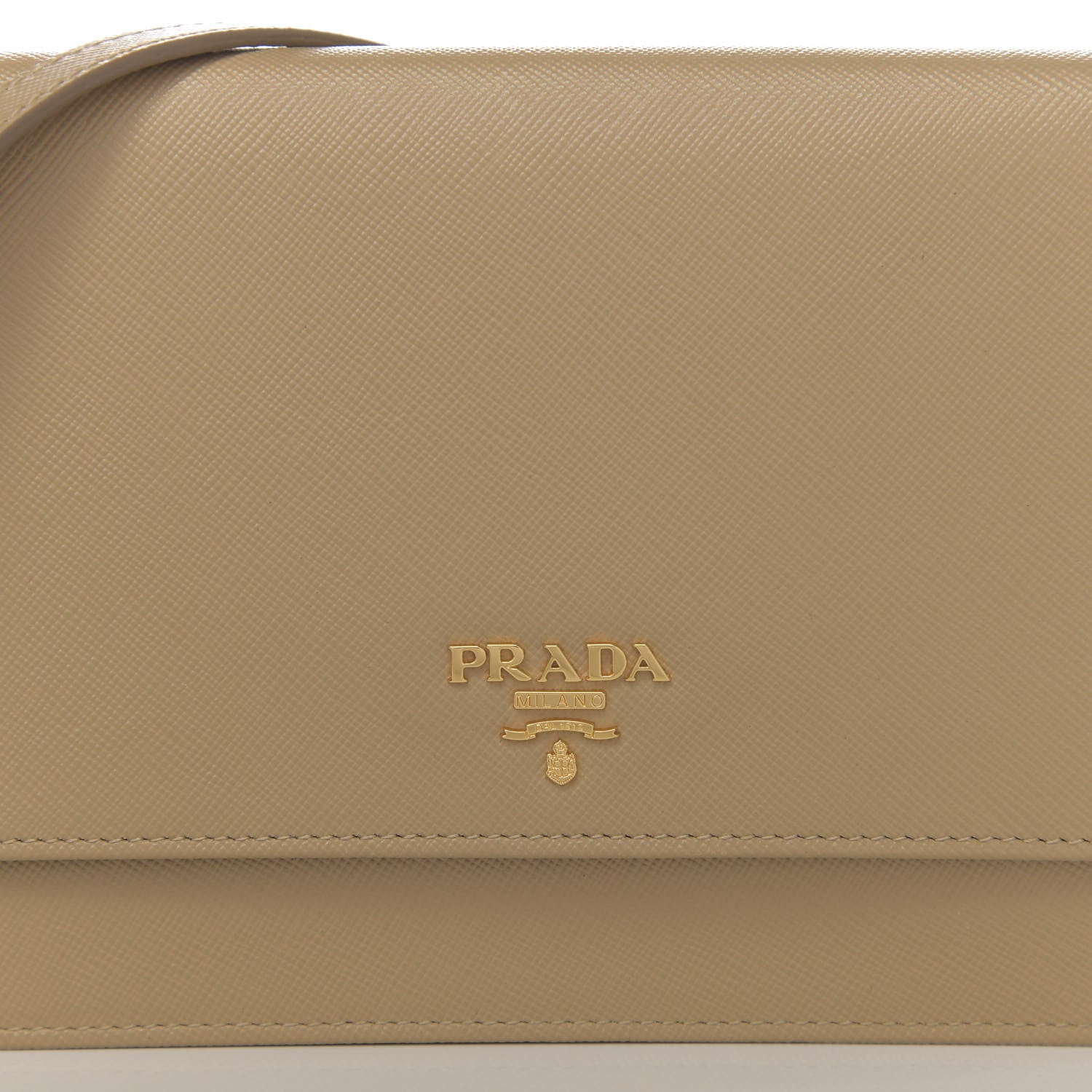 Prada Saffiano Metal Flap Wallet with Strap Sabbia 10 of 11