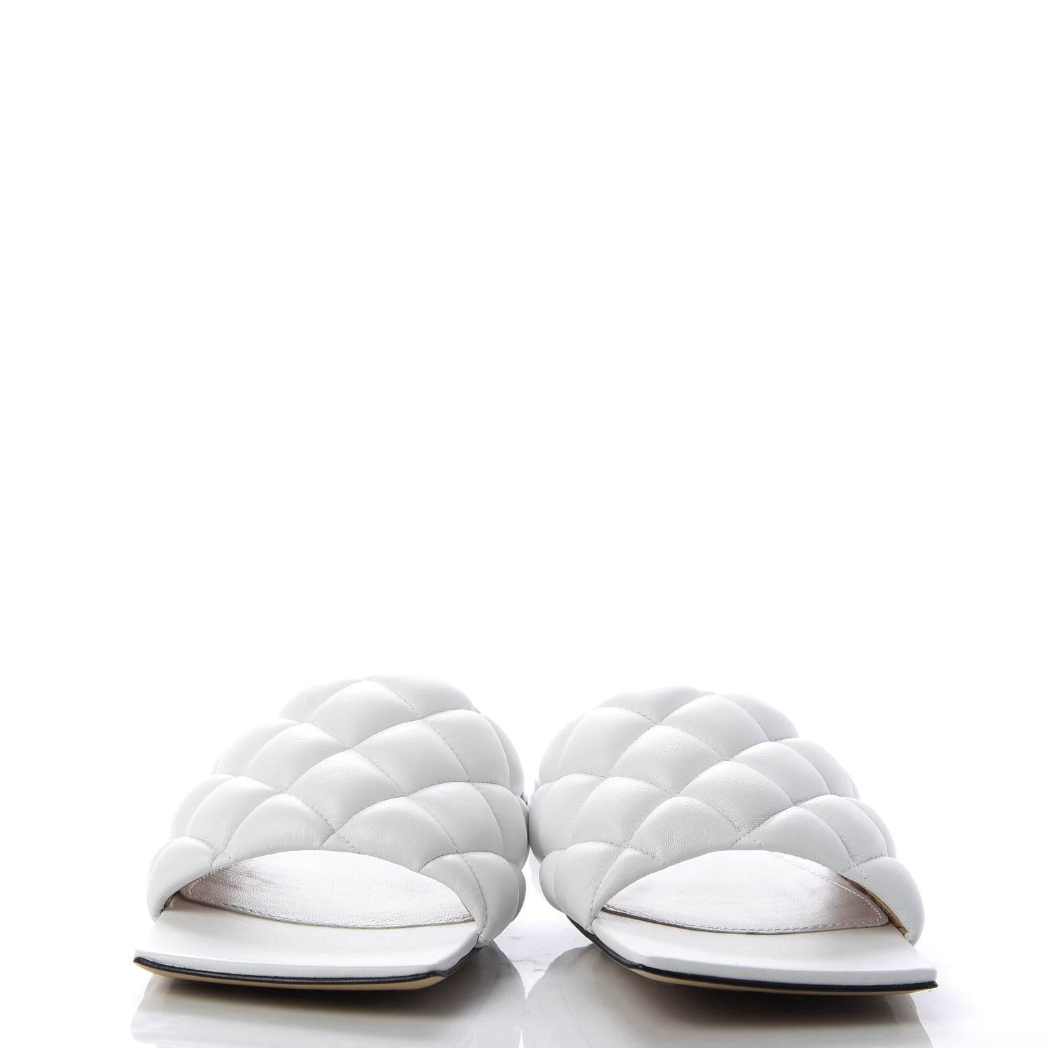 Bottega Veneta Nappa Matelasse Padded Flat Sandals 37 Optic White 2 of 9