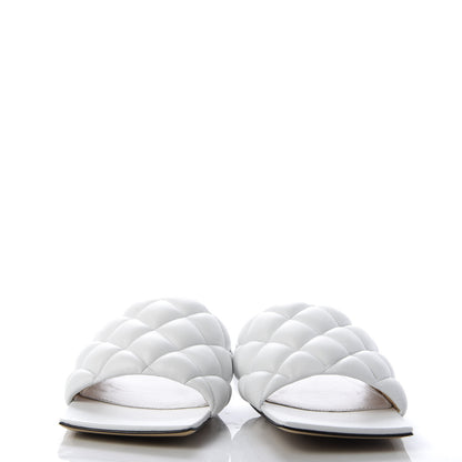 Bottega Veneta Nappa Matelasse Padded Flat Sandals 37 Optic White 2 of 9