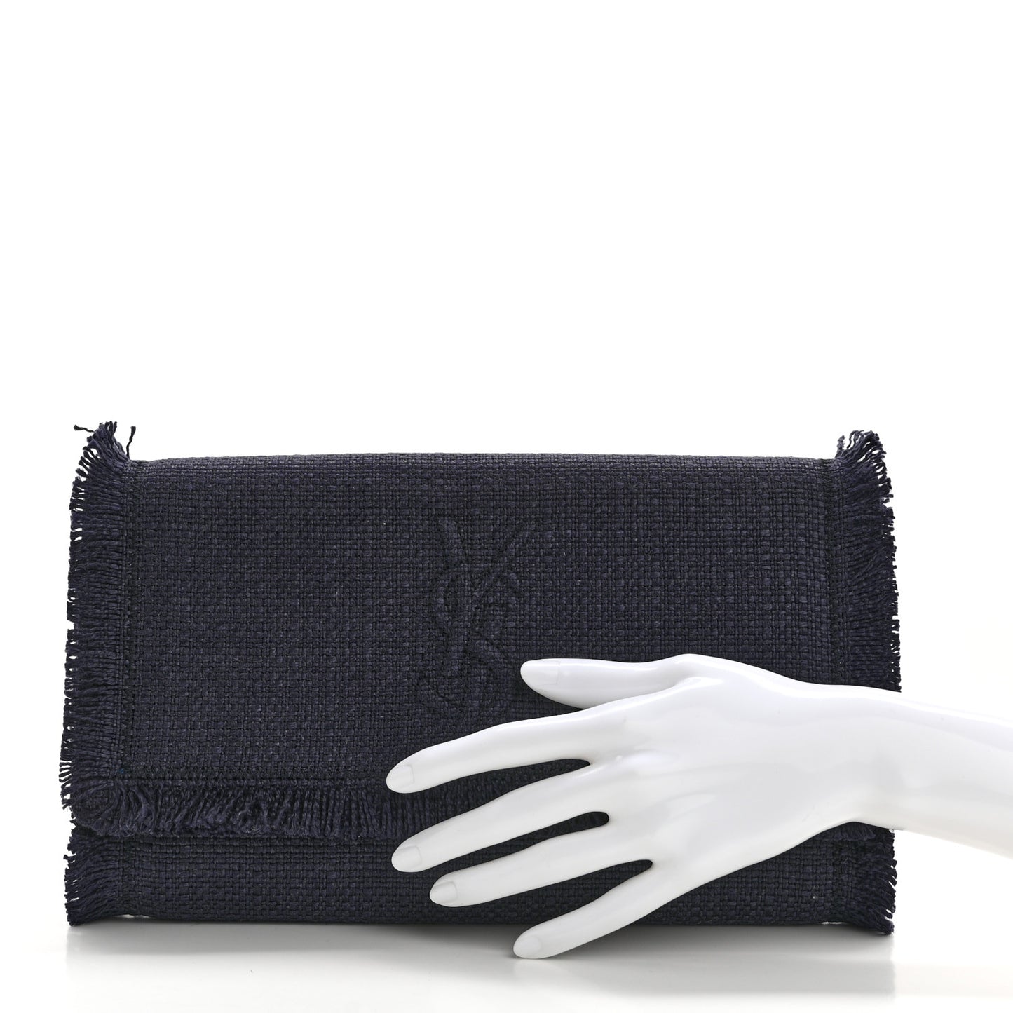 Raffia Monogram Large Belle De Jour Clutch Blue