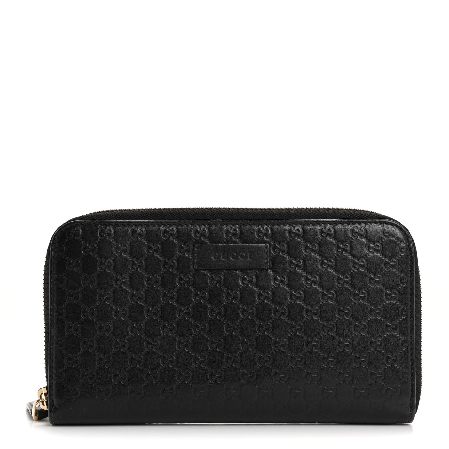 Microguccissima Zip Around Wallet Black