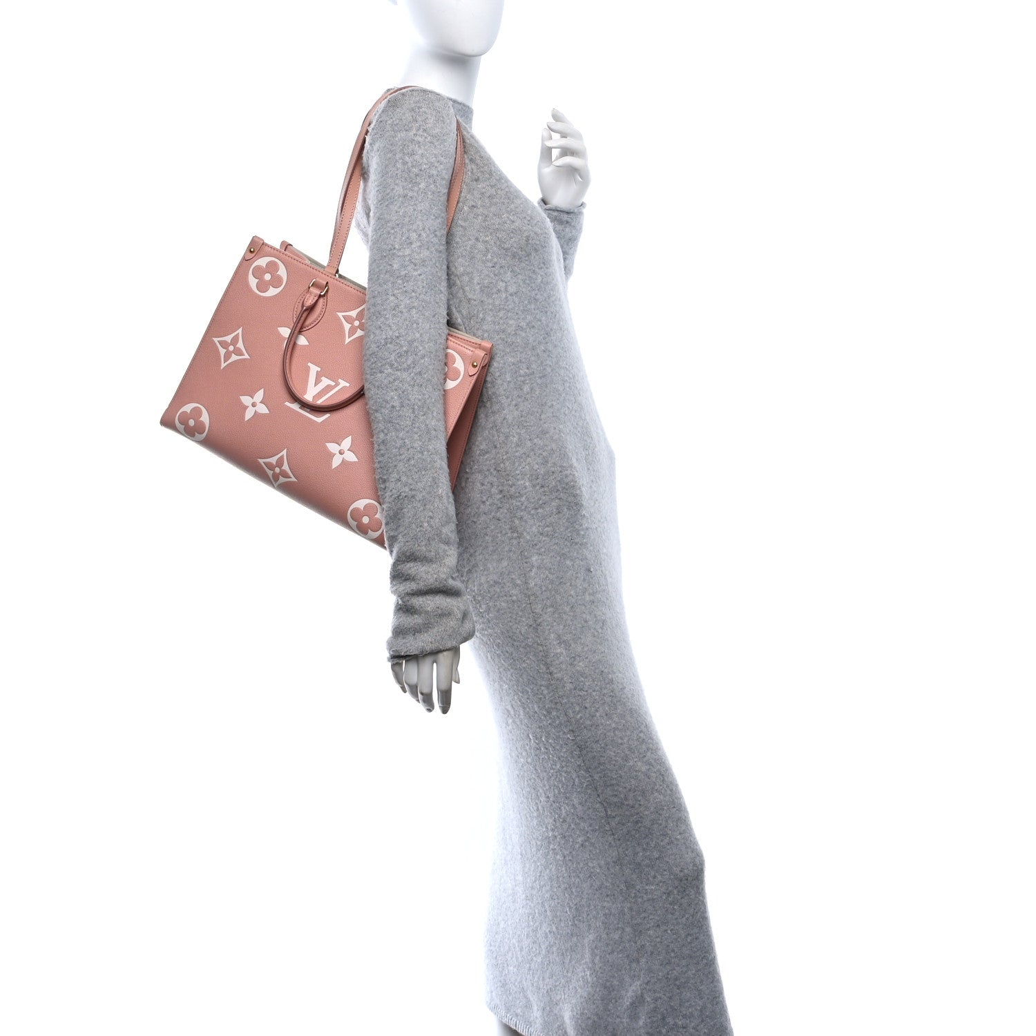 Louis Vuitton Empreinte Monogram Giant Onthego MM Rose Trianon Creme 2 of 10