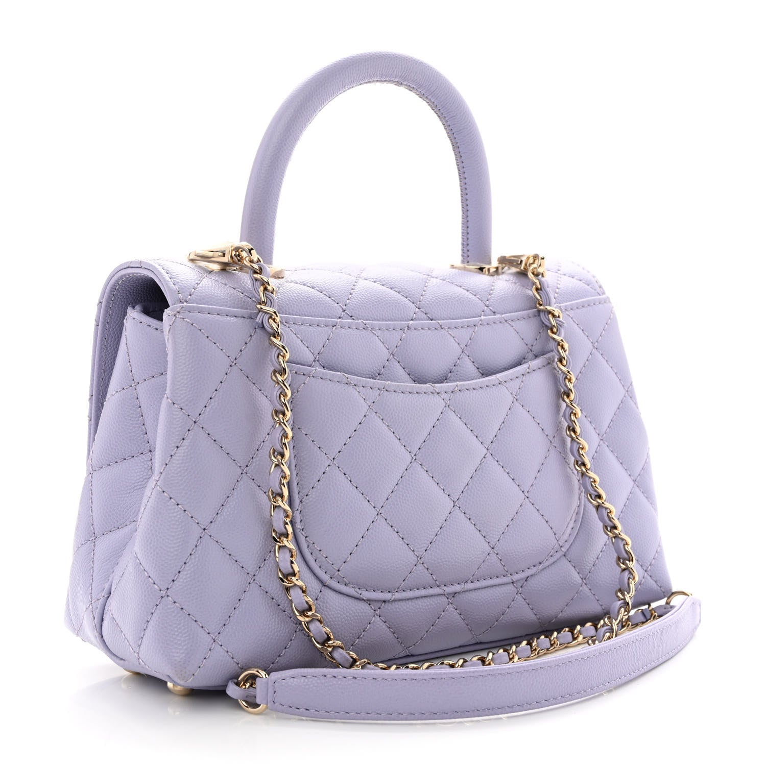 Chanel Caviar Quilted Mini Coco Handle Flap Light Purple 3 of 11