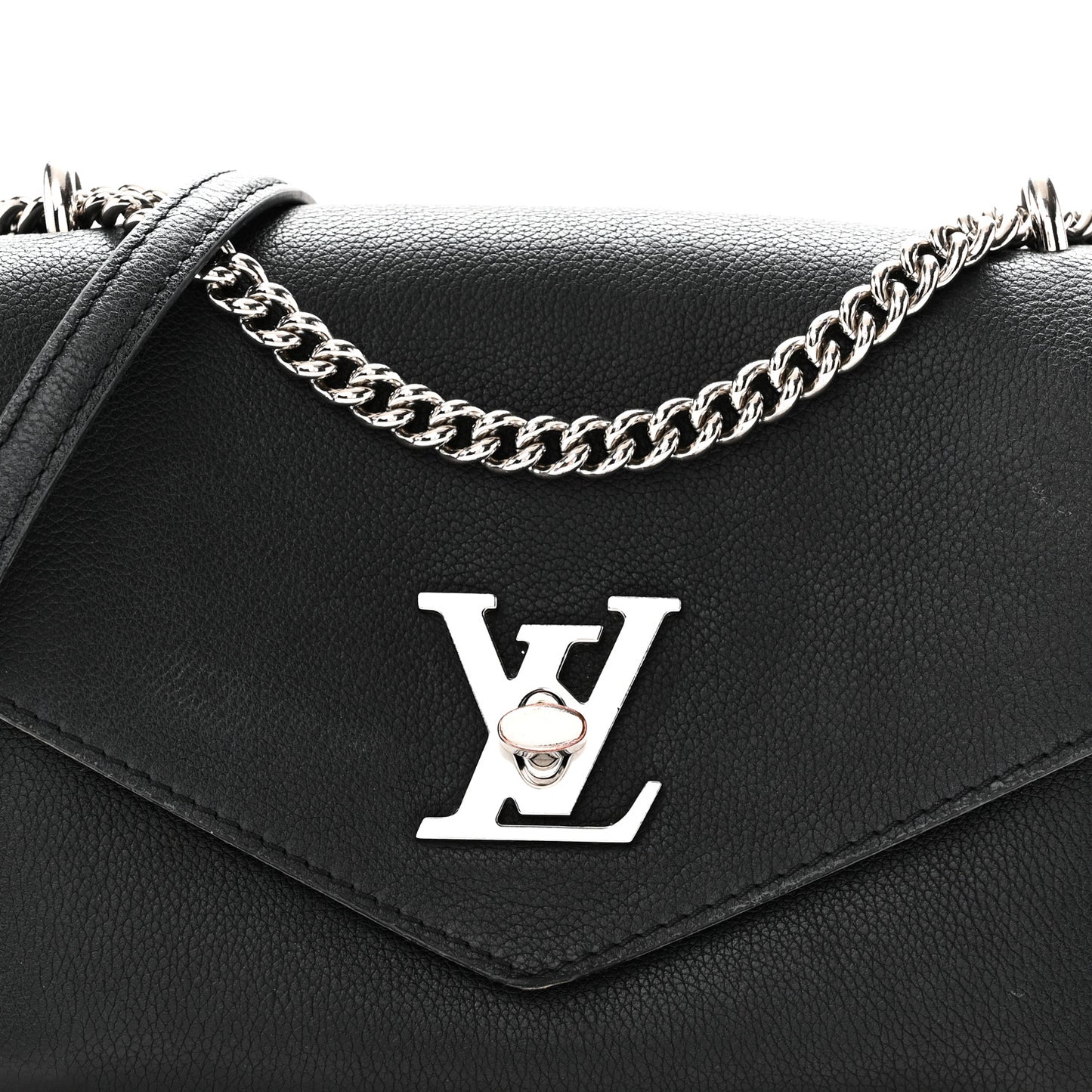 Soft Calfskin Mylockme Chain Bag BB  Black