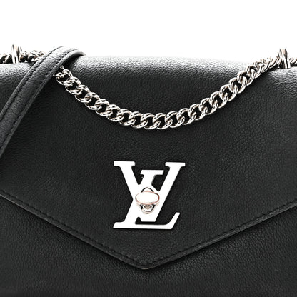Louis Vuitton Soft Calfskin Mylockme Chain Bag BB  Black 7 of 9