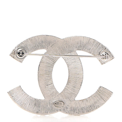 Chanel Baguette Crystal CC Brooch Silver 2 of 5