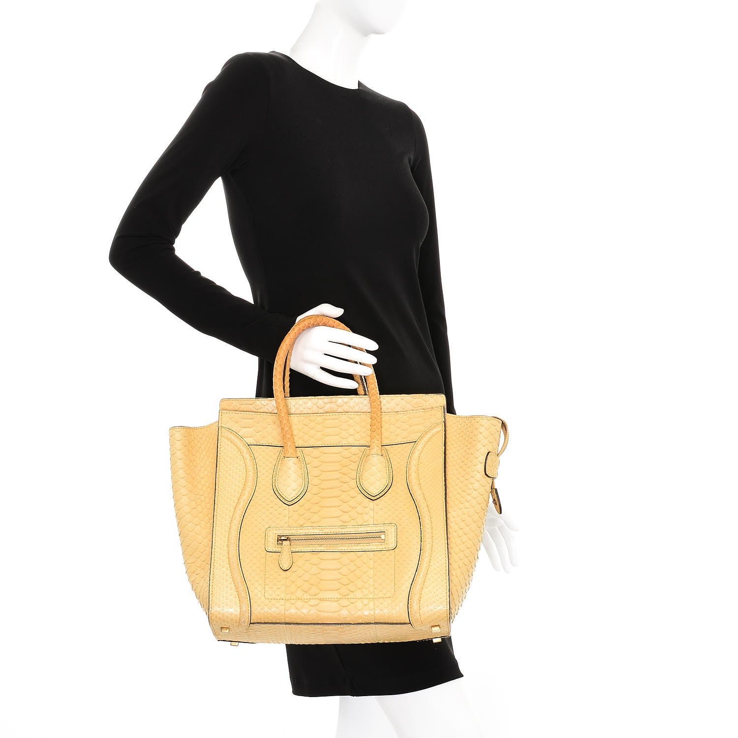 Celine Python Mini Luggage Beige 2 of 9