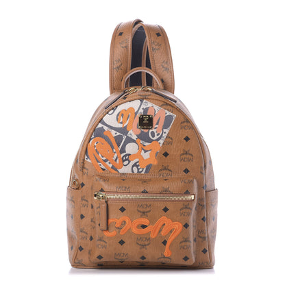 MCM Visetos Mini Stark Berlin Backpack Cognac 1 of 11
