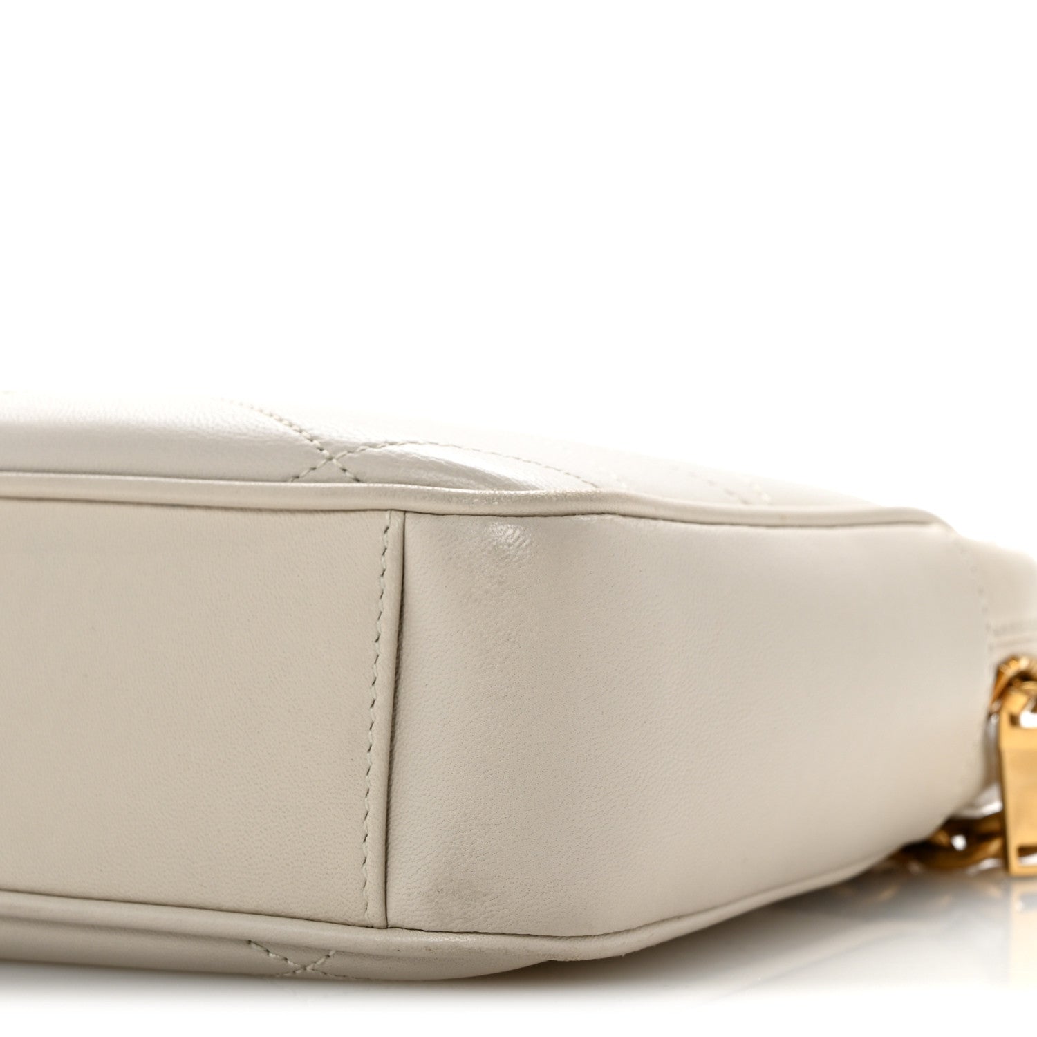 Saint Laurent Lambskin Quilted Le Maillon Chain Strap Crossbody Crema Soft 10 of 12