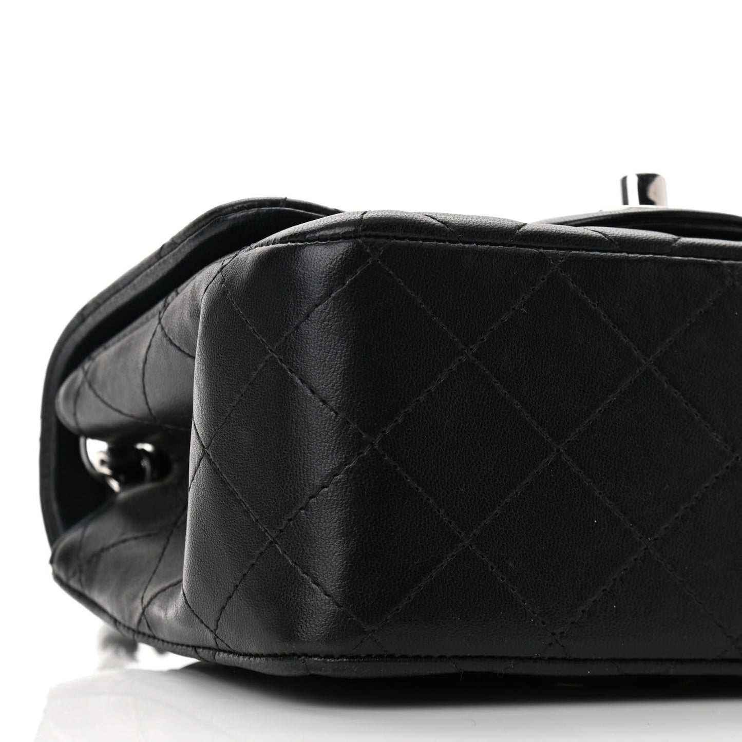 Lambskin Quilted Mini Square Flap Black