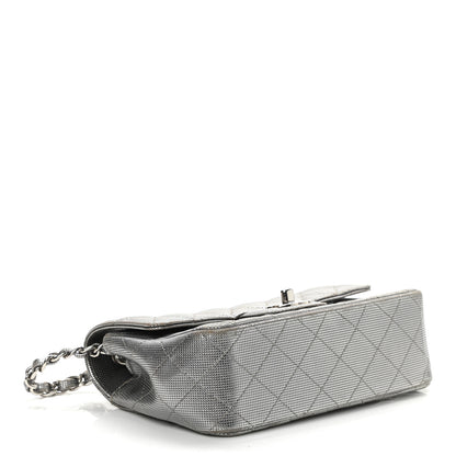 Chanel Metallic Calfskin Quilted Pixel Effect Mini Rectangular Flap Dark Silver 6 of 16