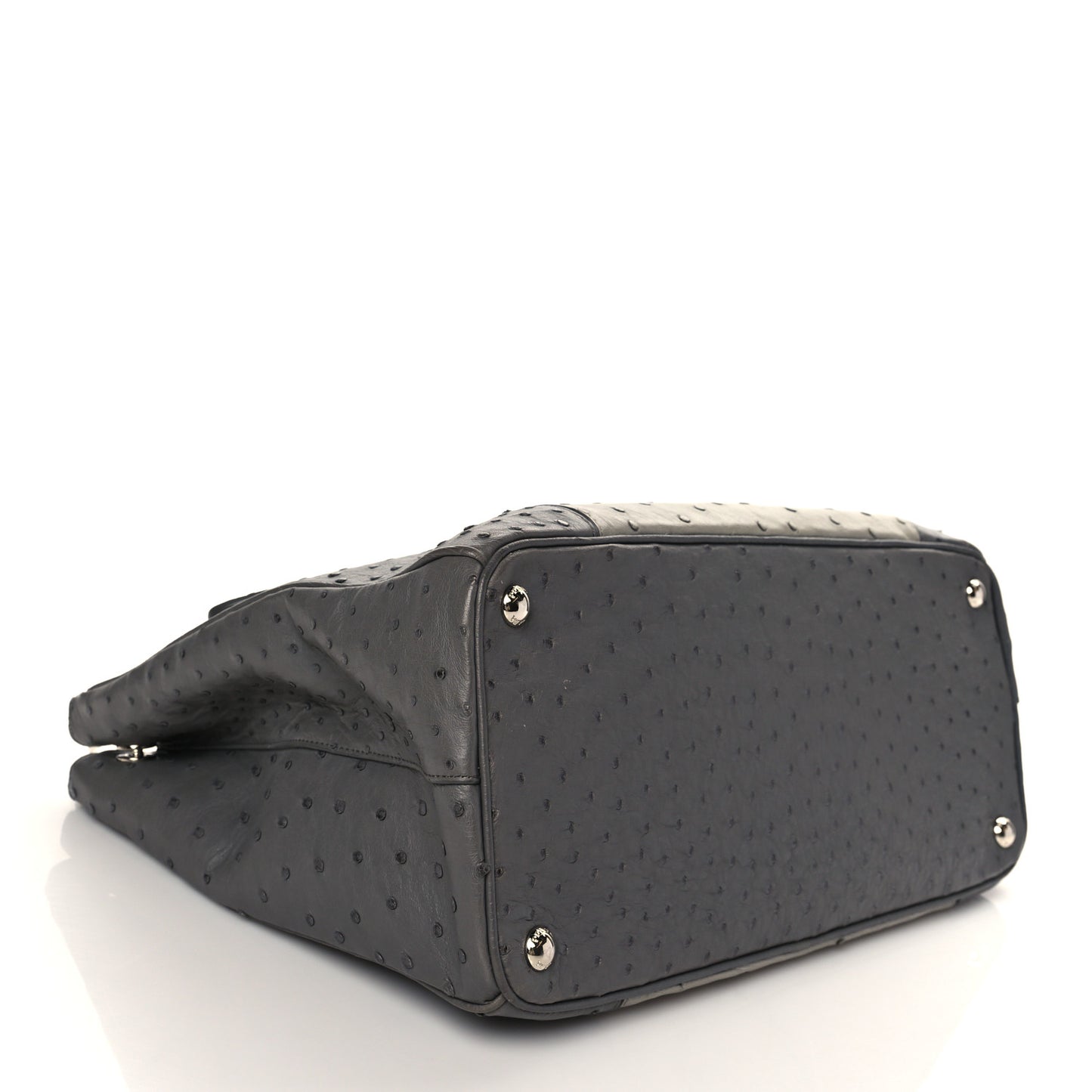 Ostrich Colorblock Medium Galleria Double Zip Tote Grey