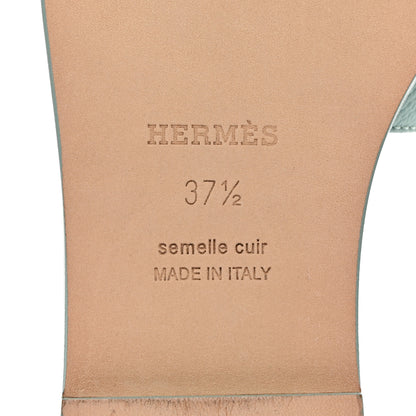 Hermes Epsom Oran Sandals 37.5 Vert Embrun 8 of 9