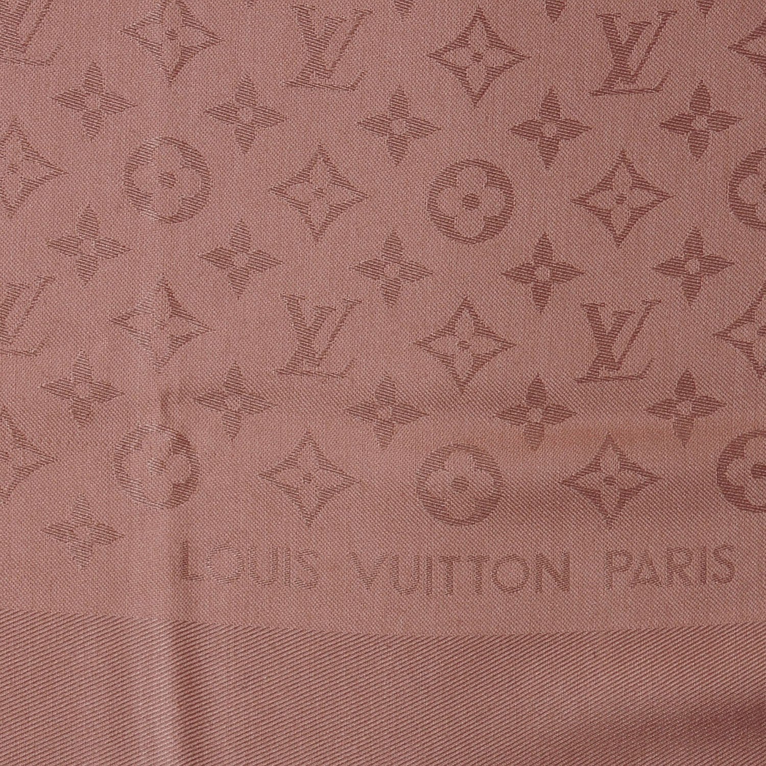 Louis Vuitton Silk Wool Monogram Denim Shawl Rose 4 of 6