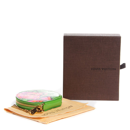 Louis Vuitton Vernis Roses Chapeau Coin Purse Vert Tonic 4 of 7