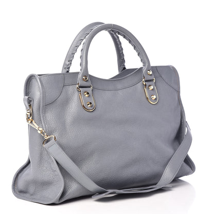 Balenciaga Chevre Gold Metallic Edge Hardware City Bleu Acier 3 of 12