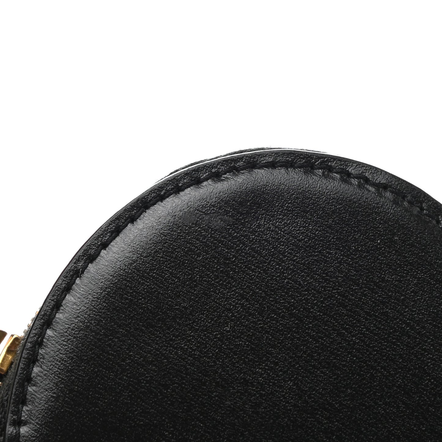 Calfskin Nylon Heart Foldable Tote Bag Black