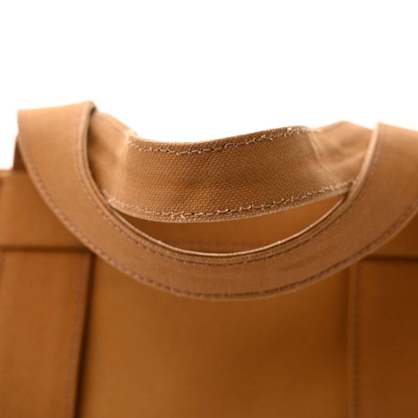 Canvas Calfskin Tote Light Brown