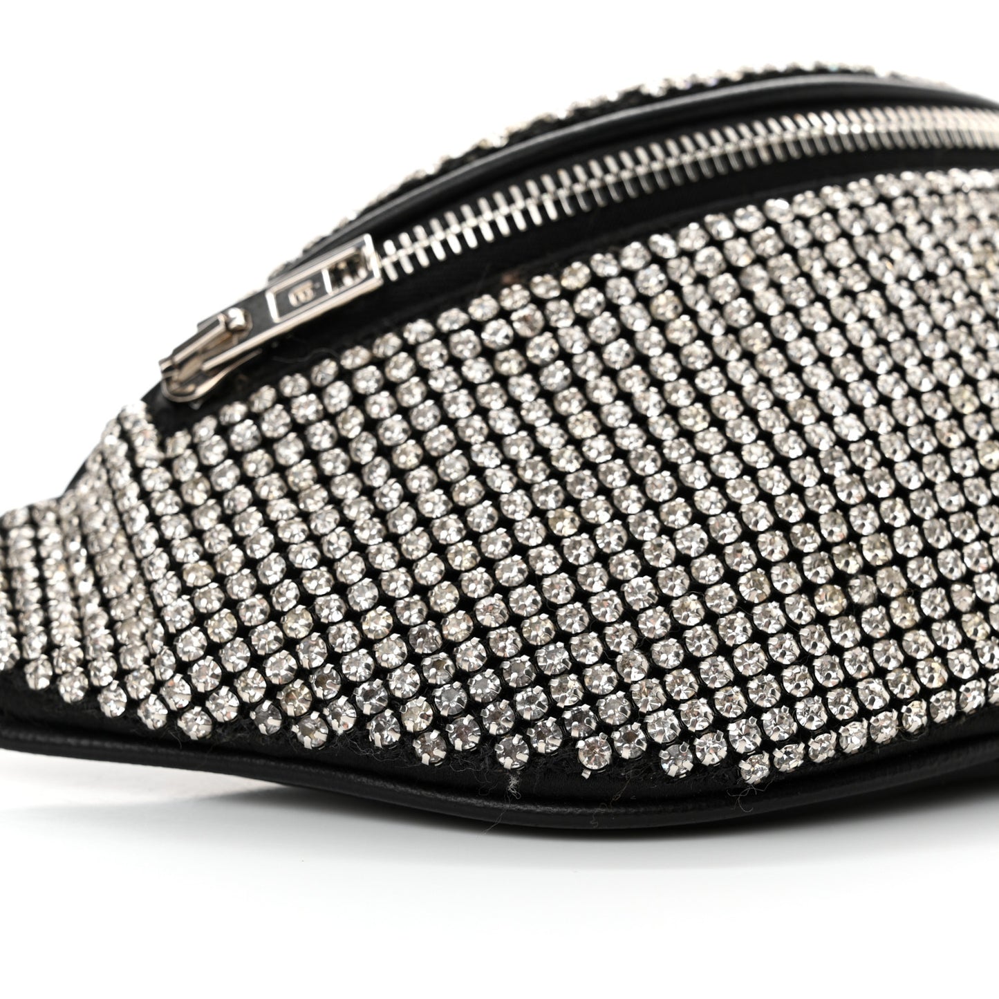 Rhinestone Mesh Mini Attica Belt Bag Black
