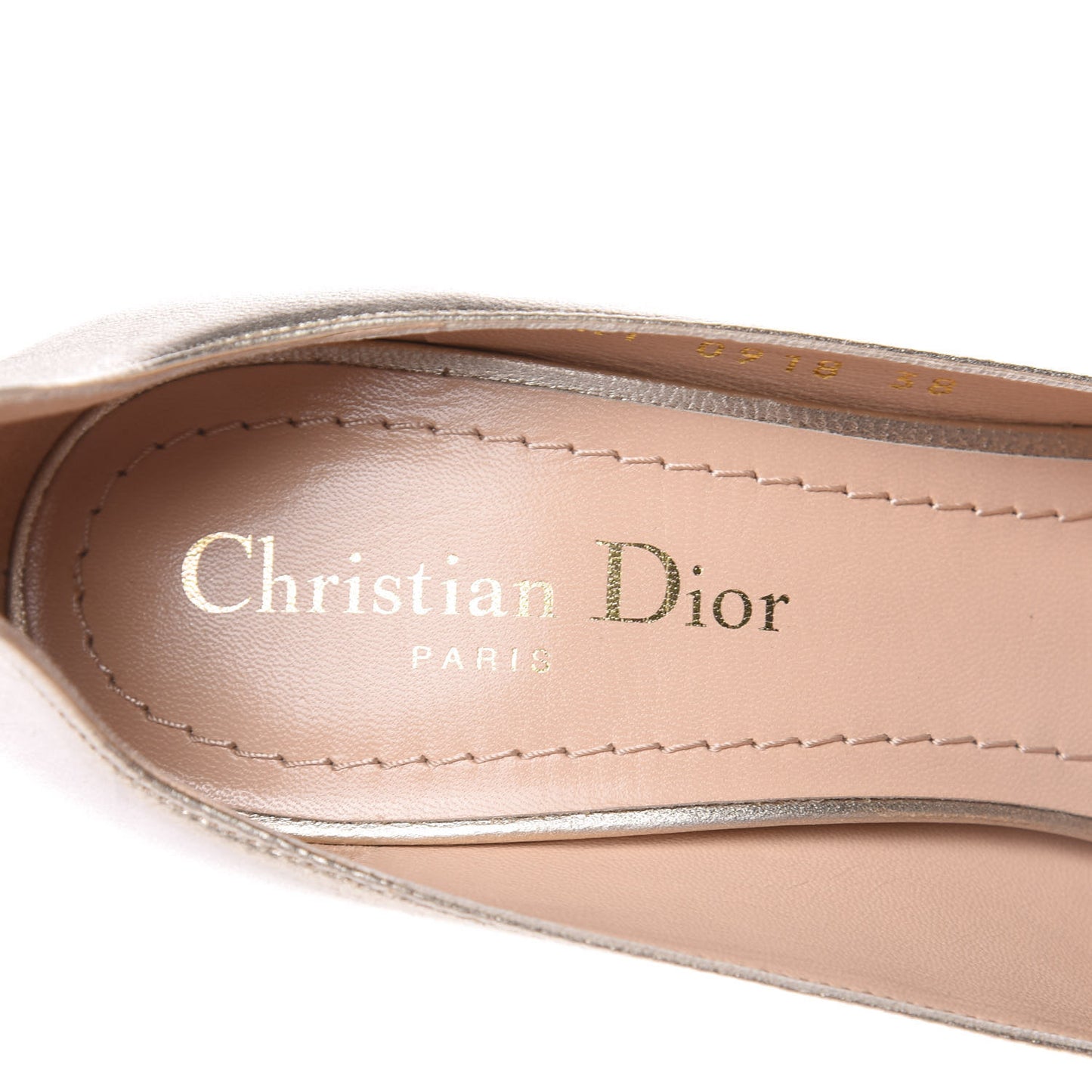 Metallic Lambskin D-Moi Pumps 38 Gold