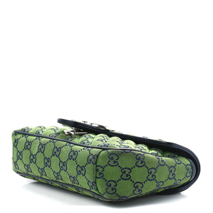 Gucci Monogram Multicolor Matelasse Diagonal Small GG Marmont Shoulder Bag Green Blue 10 of 13
