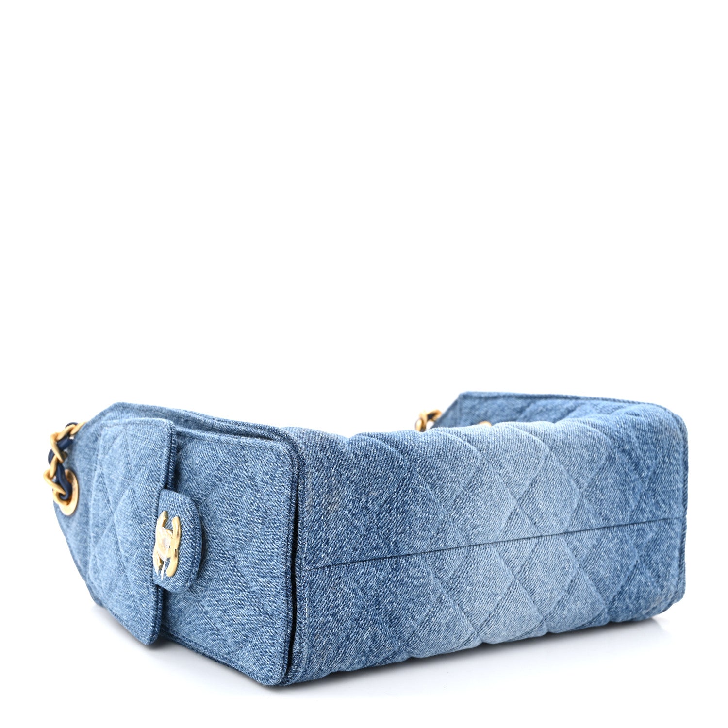 Chanel Washed Denim Quilted Mini Chanel 25 Handbag Blue 1833275
