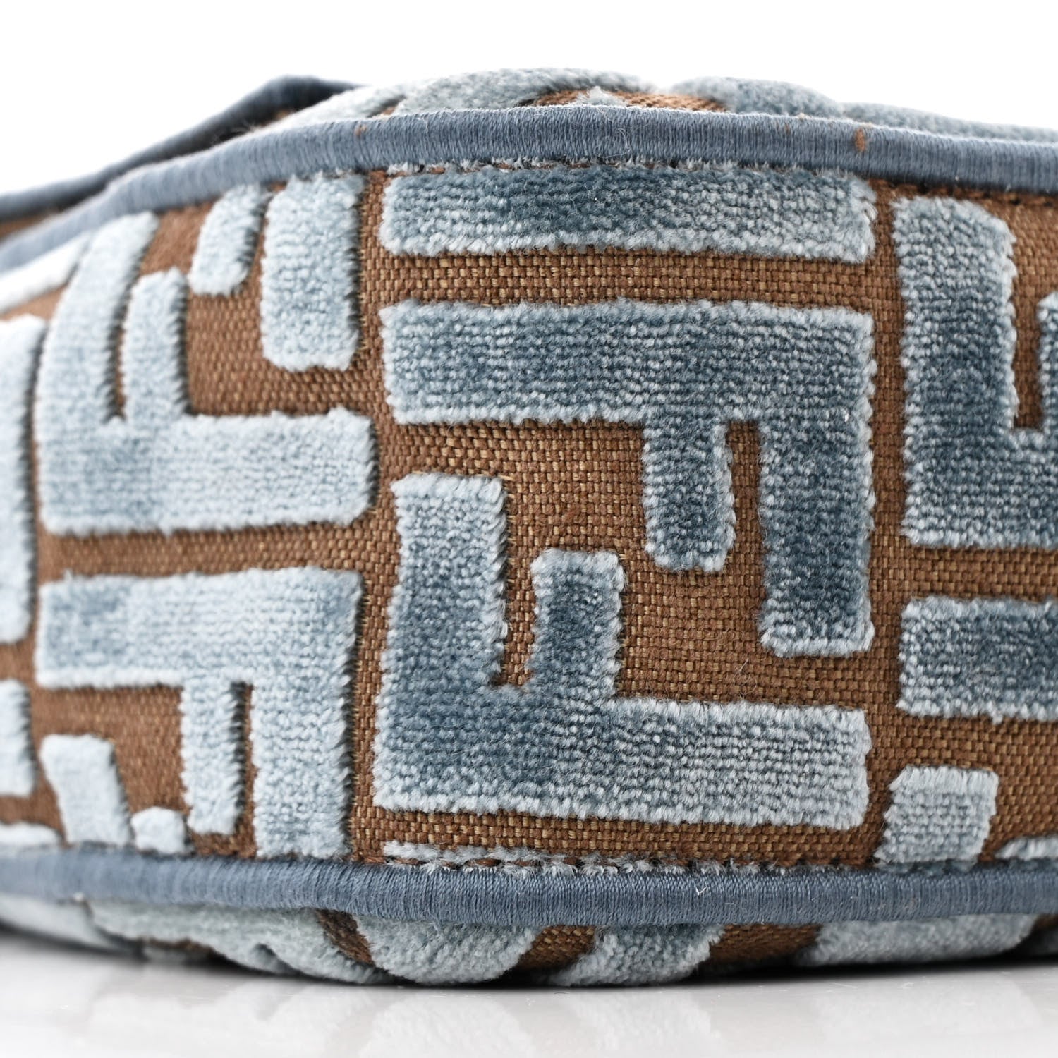 Fendi Velvet Jacquard FF Crystal Embossed Baguette Anice 9 of 11