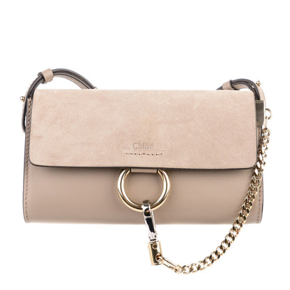 Chloe Suede Calfskin Mini Faye Shoulder Bag Motty Grey 1 of 7