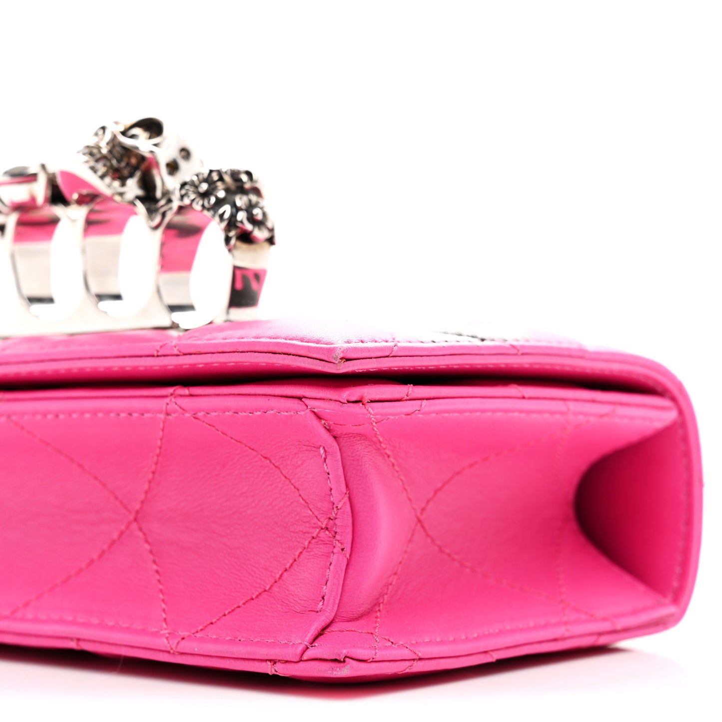 Nappa Quilted Graffiti Skull Knuckle Crossbody Bobby Pink Black