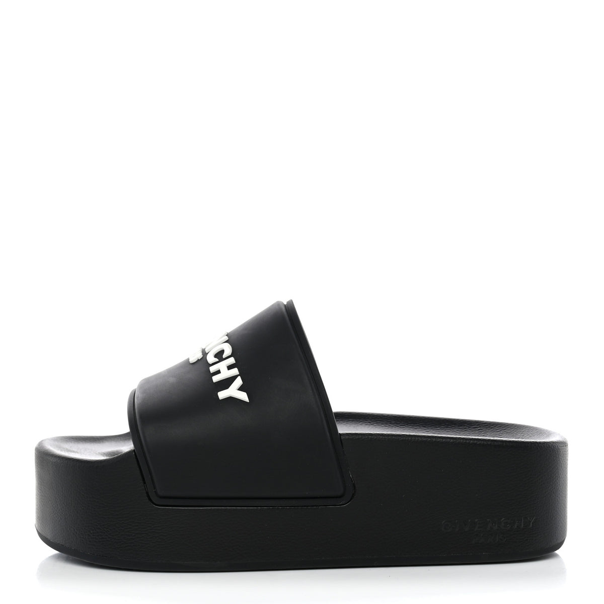 Rubber Logo Platform Slides 39 Black