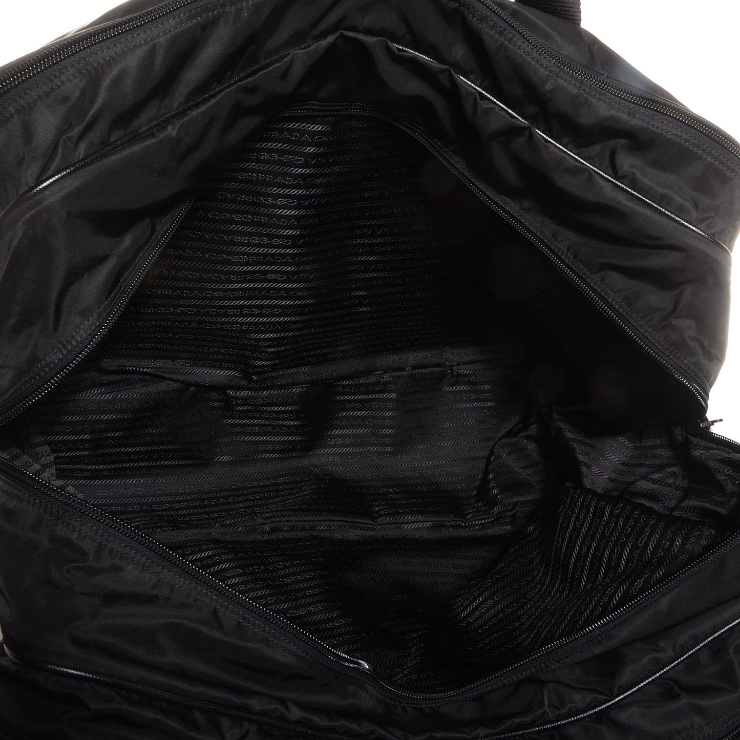 Tessuto Nylon Saffiano Viaggio Carry On Travel Bag Black