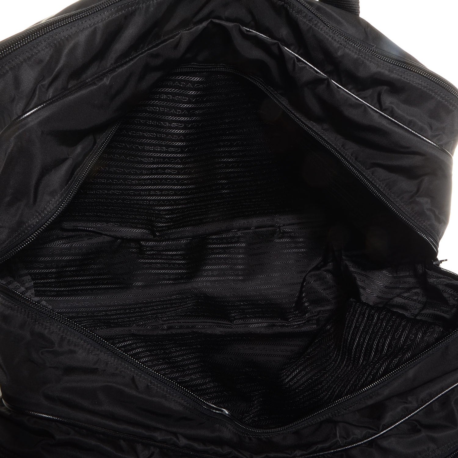 Prada Tessuto Nylon Saffiano Viaggio Carry On Travel Bag Black 5 of 10