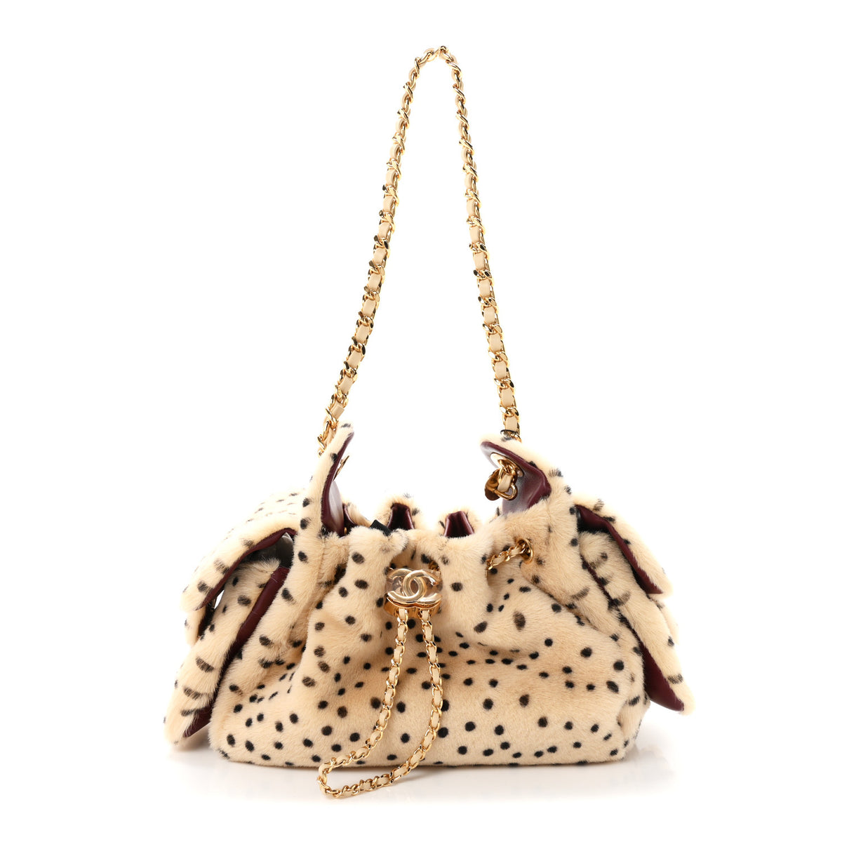 Pony Hair Mini Chanel 25 Handbag Beige Black