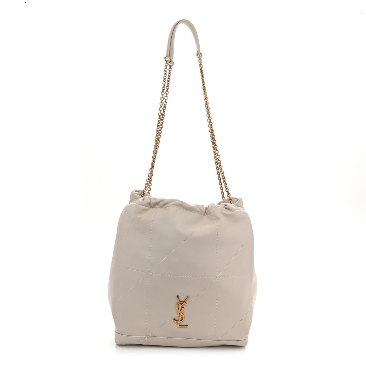 Lambskin Matelasse Monogram Medium Jamie 4.3 Pochon Crema Soft