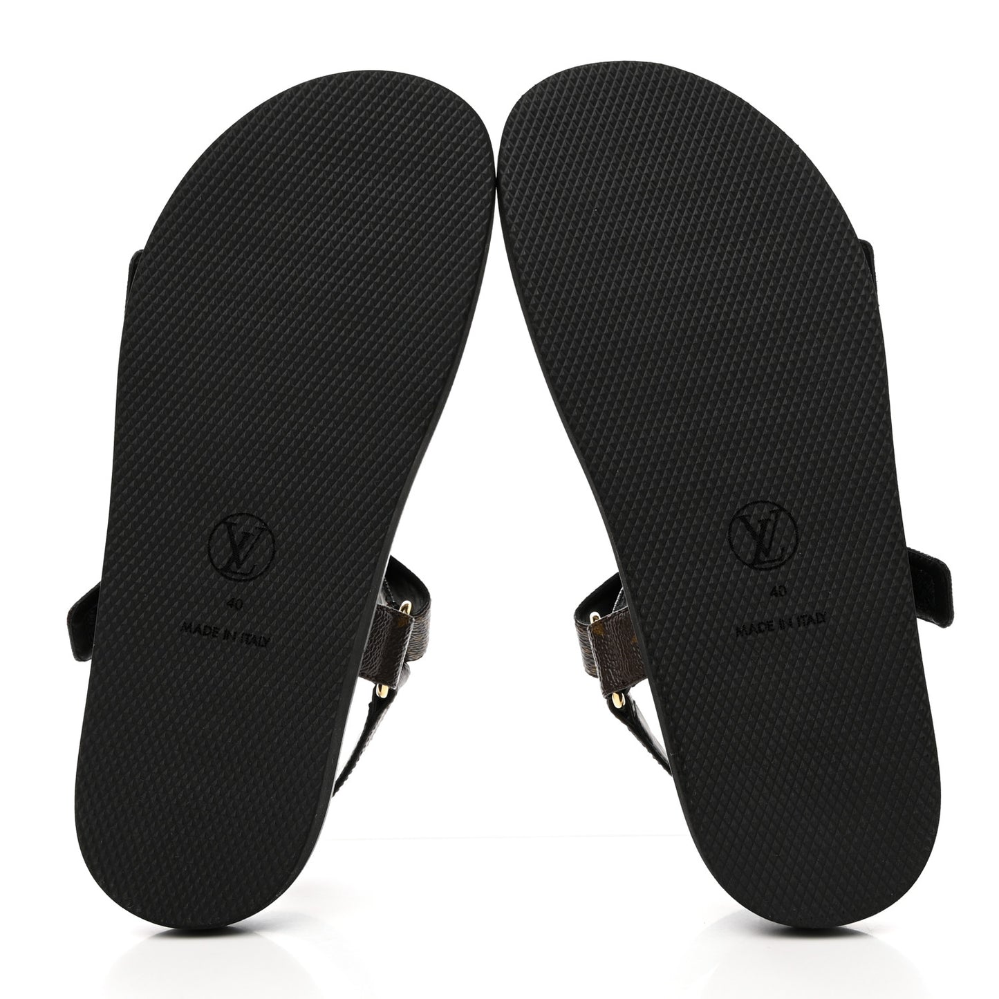 Monogram LV Sunset Comfort Flat Sandals 40 Cacao Brown