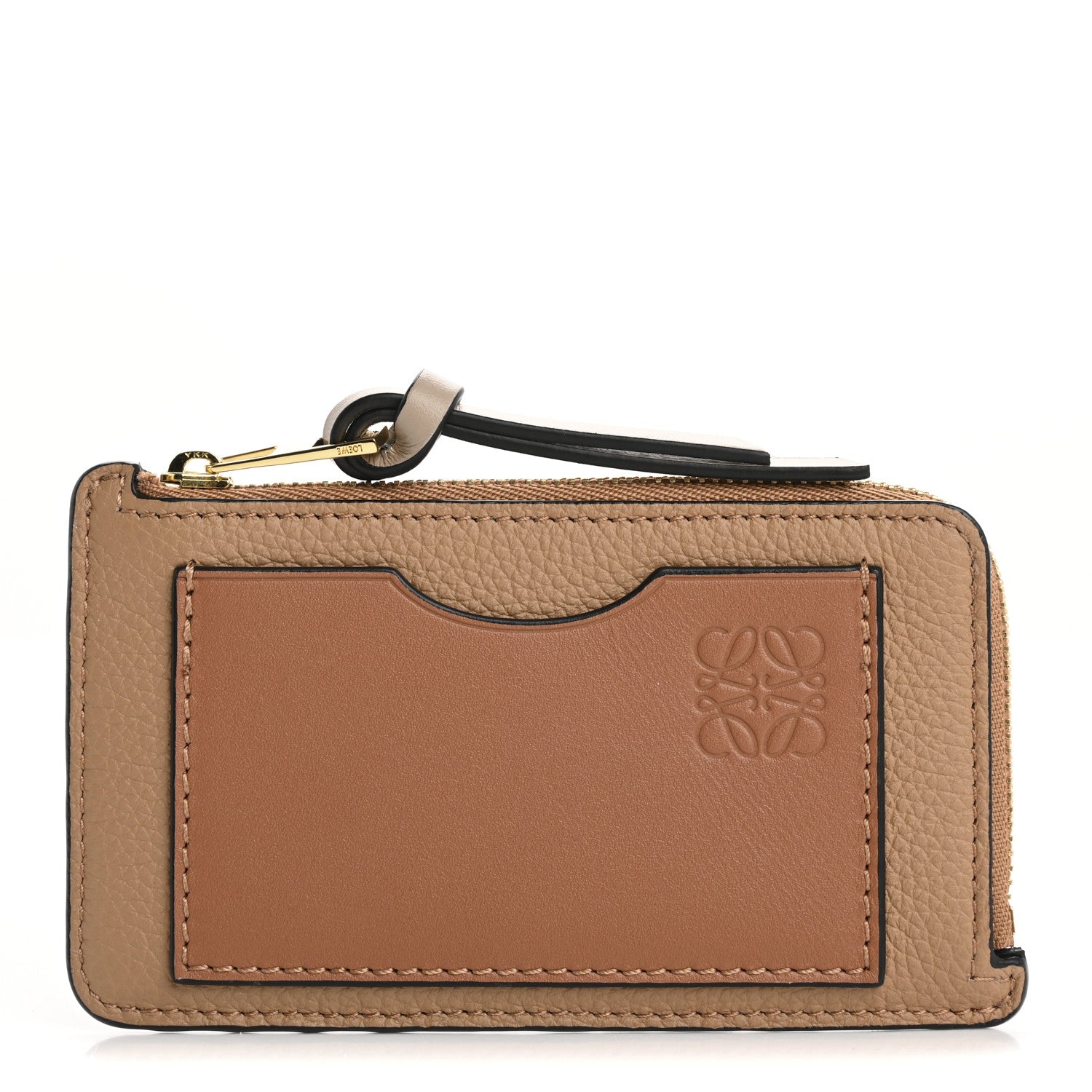 Loewe Soft Grained Calfskin Coin Card Holder Toffee 1 of 7