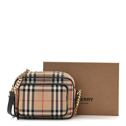 Burberry Calfskin Vintage Check Camera Bag Archive Beige 12 of 12