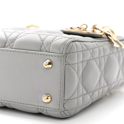 Christian Dior Lambskin Cannage Mini Lady Dior Grey 10 of 11