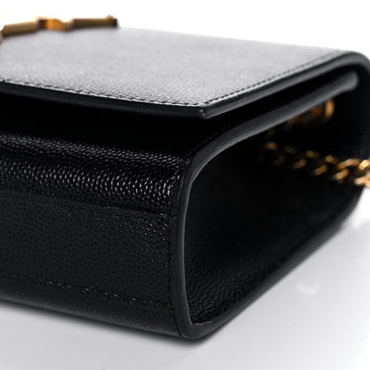 Saint Laurent Grain De Poudre Small Monogram Kate Satchel Black 9 of 12