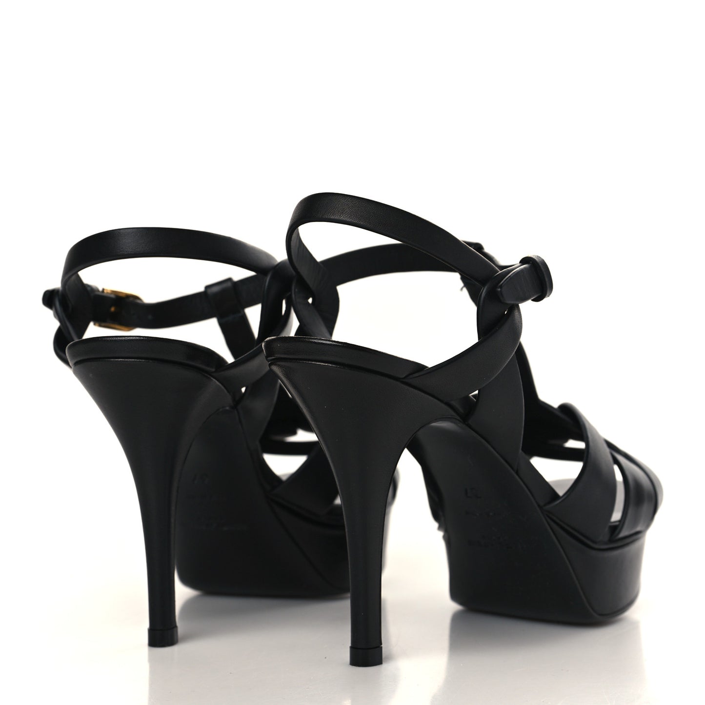 Calfskin Tribute 75 Platform Sandals 37 Black