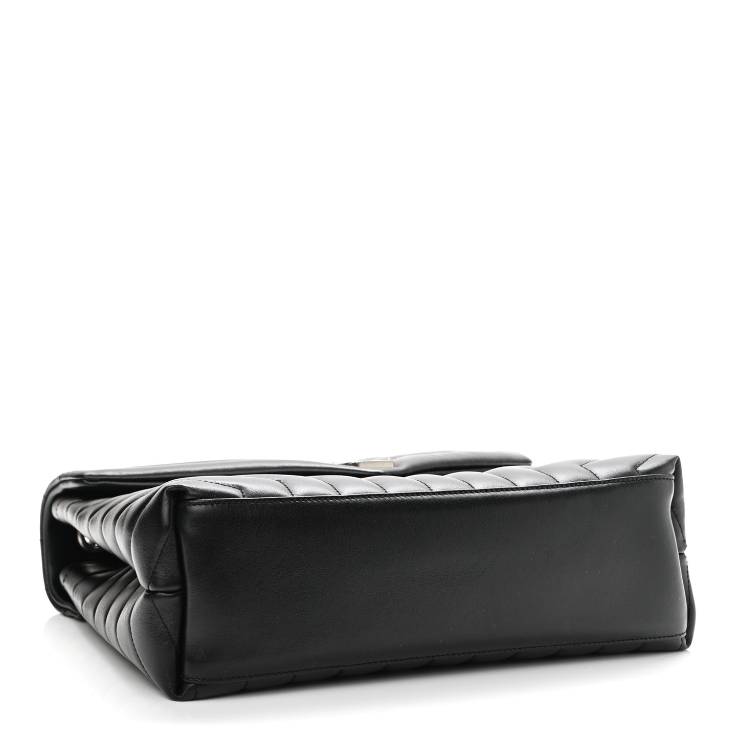 Calfskin Y Quilted Monogram Medium Loulou Chain Satchel Black
