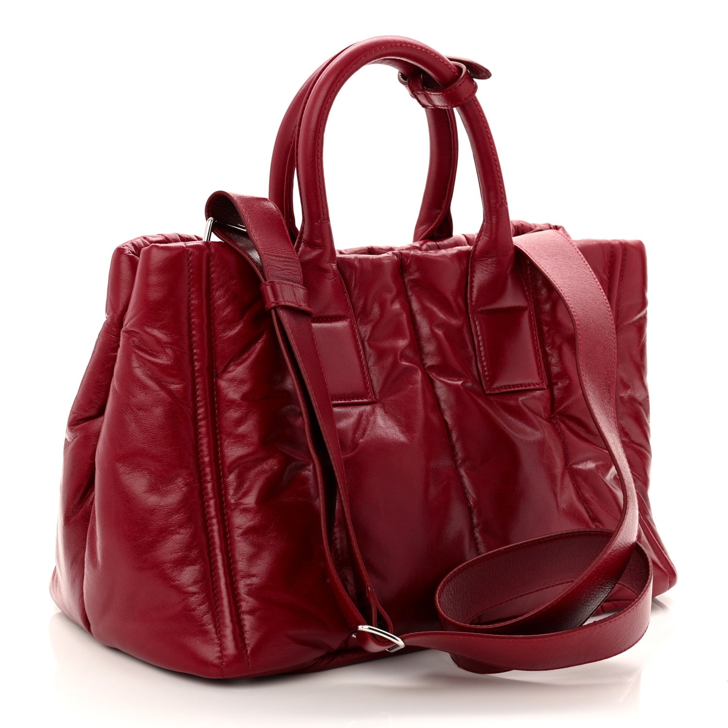 Prada Nappa Bomber Tote Cherry 3 of 10