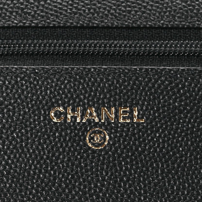 Chanel Caviar Quilted Vintage Mademoiselle Wallet On Chain WOC Black 6 of 12