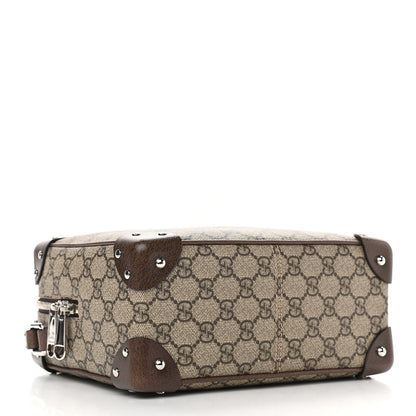 Gucci GG Supreme Monogram Textured Calfskin Square Messenger Bag Beige Ebony New Acero 4 of 11
