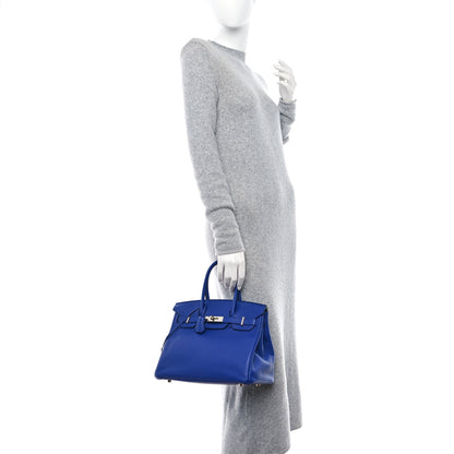 Hermes Taurillon Clemence Birkin 30 Bleu Electrique 2 of 13
